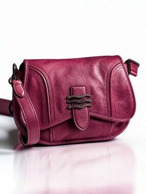 Aimee Kestenberg Oxblood Fierce Leather Saddle Crossbody Bag Burgundy